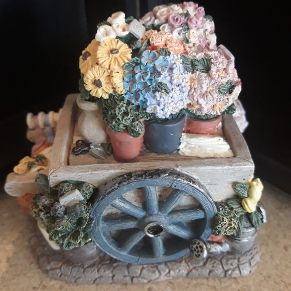 Charming miniature resin wheelbarrow box